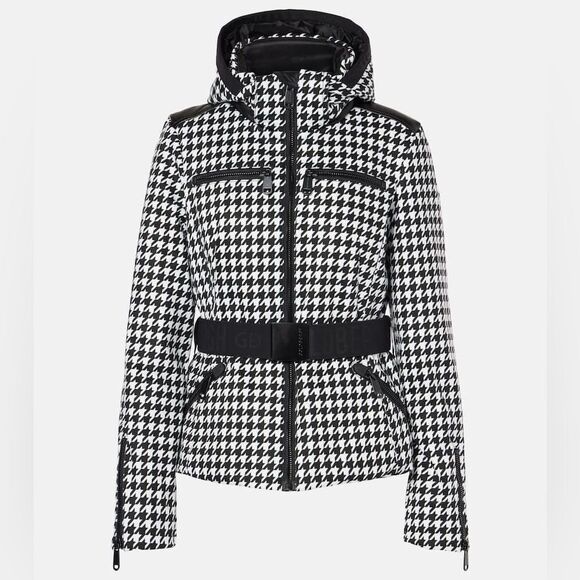 Goldbergh Galaxy Printed Ski Jacket HIDA Belted Jacket NWT US 6 Houndstooth - Picture 5 of 13